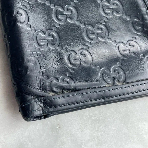 GUCCI Guccissima Supreme Navy & Red Leather Flap Wallet 237359-486430 - Picture 3 of 16